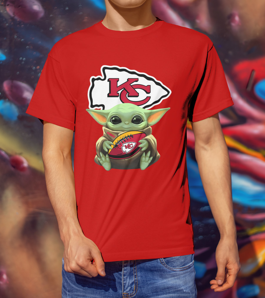 Baby Yoda Kc Chiefs Football Fan T-Shirt