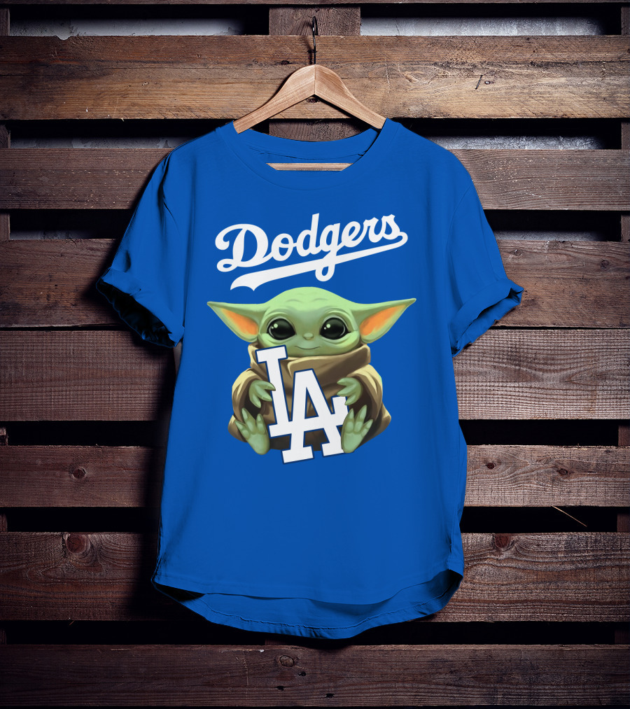 Dodgers Baby Yoda Holding La Team T-Shirt