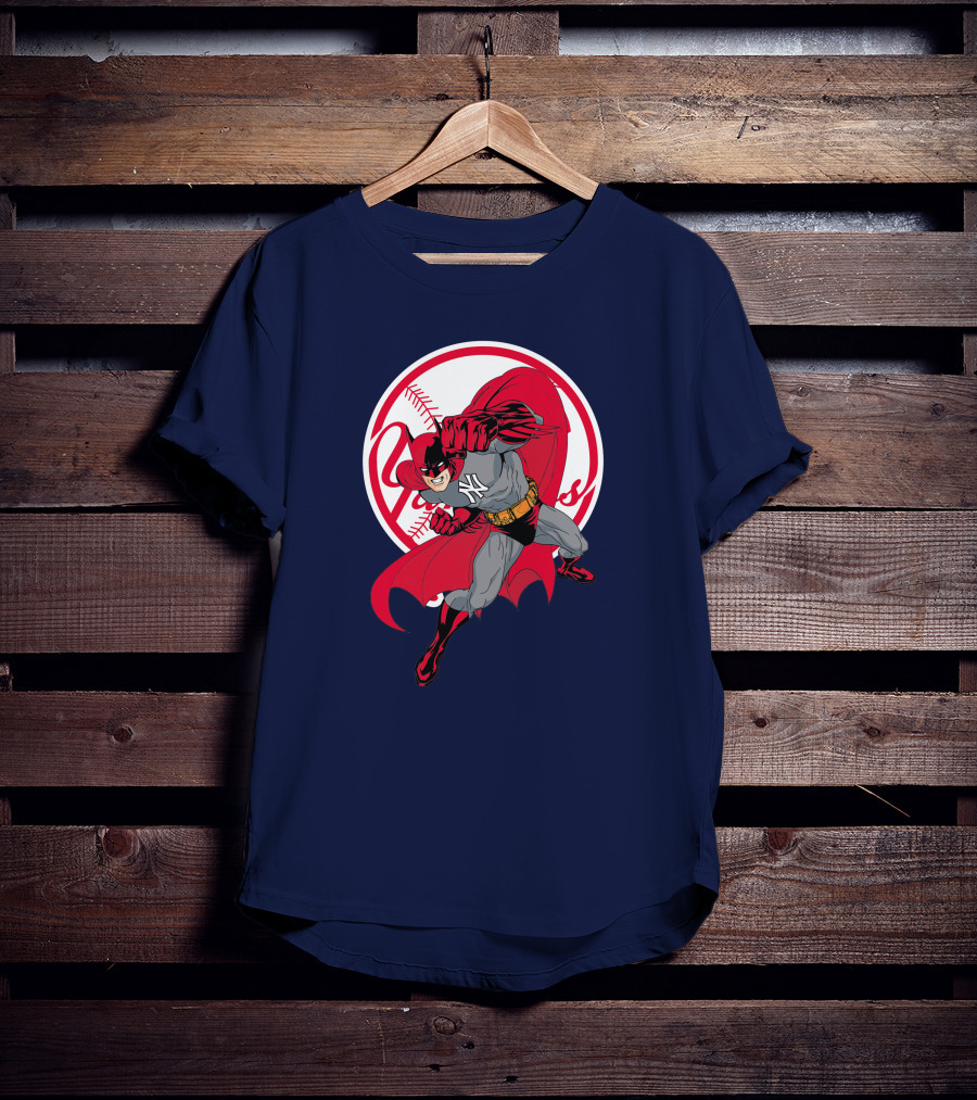 Batman Yankees Baseball Hero Iconic Mashup T-Shirt