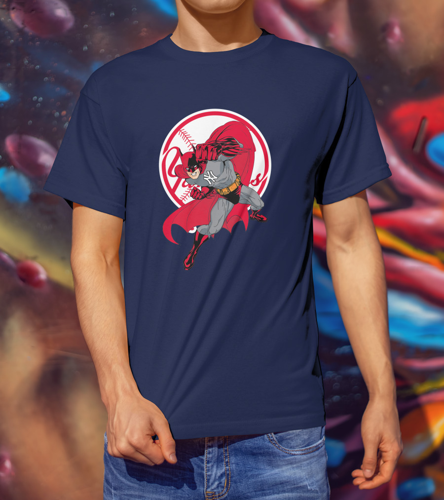 Batman Yankees Baseball Hero Iconic Mashup T-Shirt