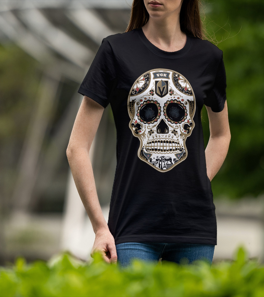 Vgk Sugar Skull Golden Knights T-Shirt