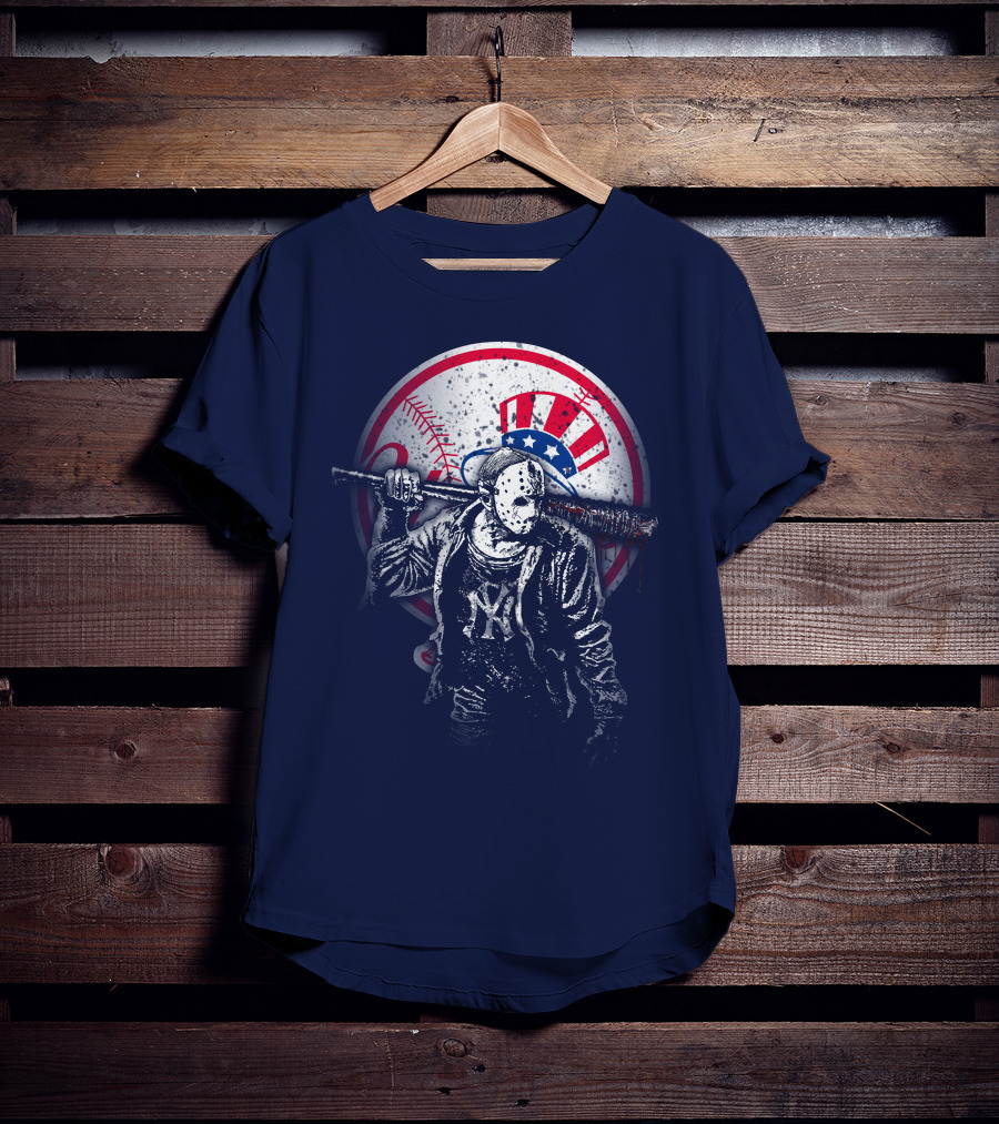 New York Baseball Icon With Mask And Bat T-Shirt