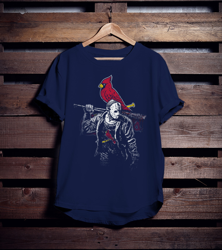 Cardinal Face Mask Bat T-Shirt