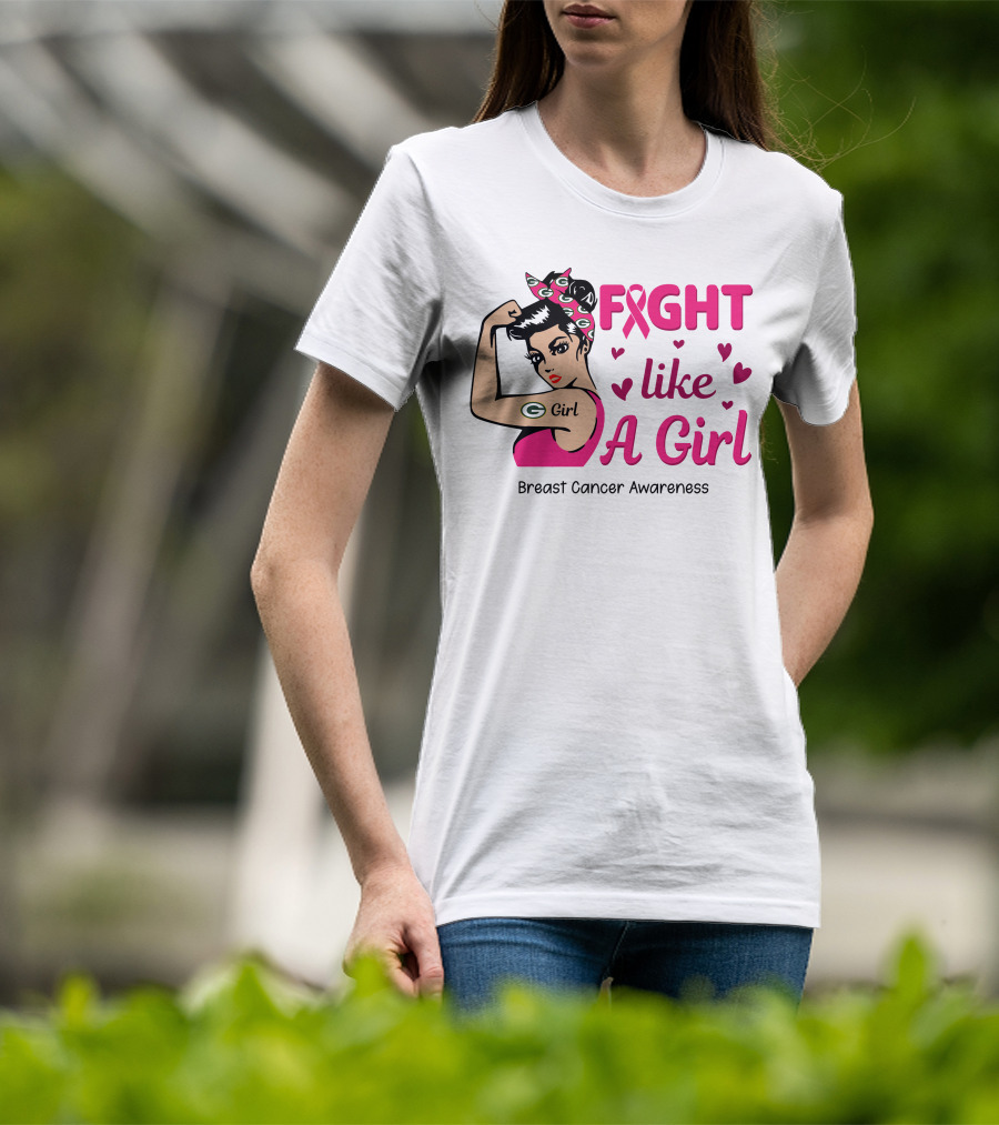 Fight Like A Girl Breast Cancer Awareness Green Bay Packers T-Shirt
