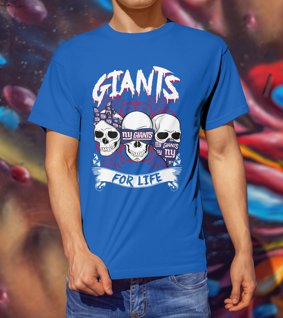 Giants Ny Giants Skulls For Life T-Shirt