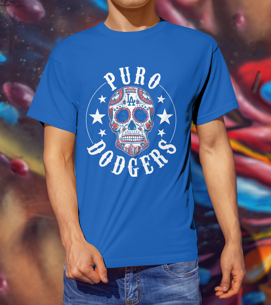 Puro Dodgers Día De Los Muertos La Logo T-Shirt