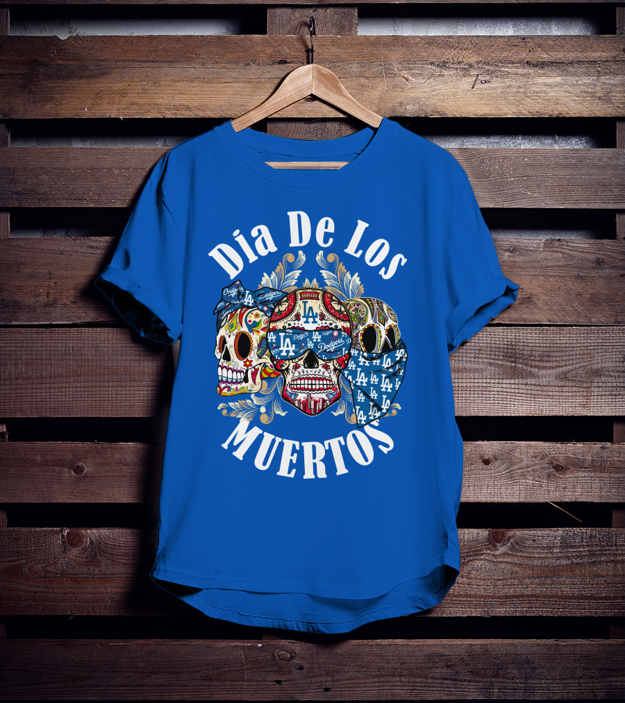 Dia De Los Muertos Dodgers La Skulls T-Shirt