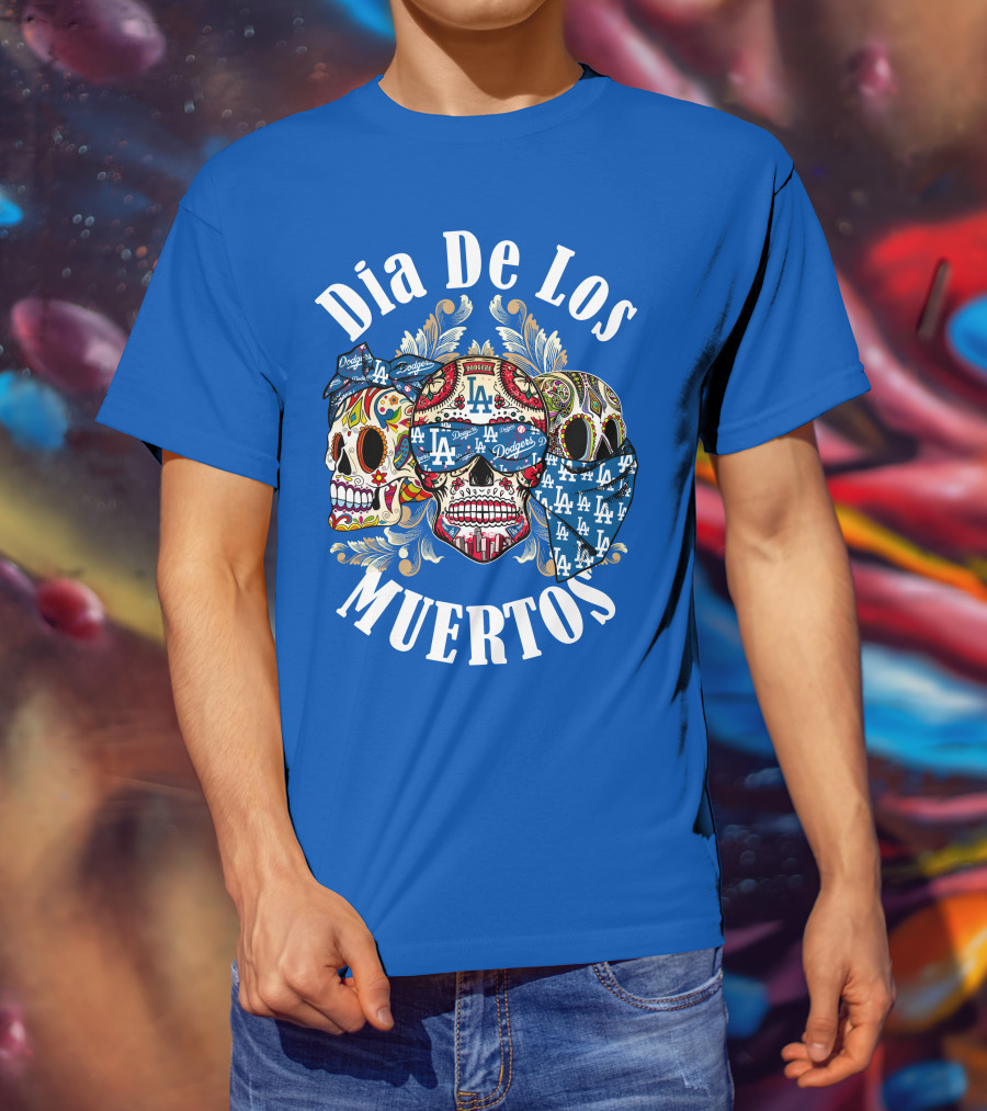 Dia De Los Muertos Dodgers La Skulls T-Shirt