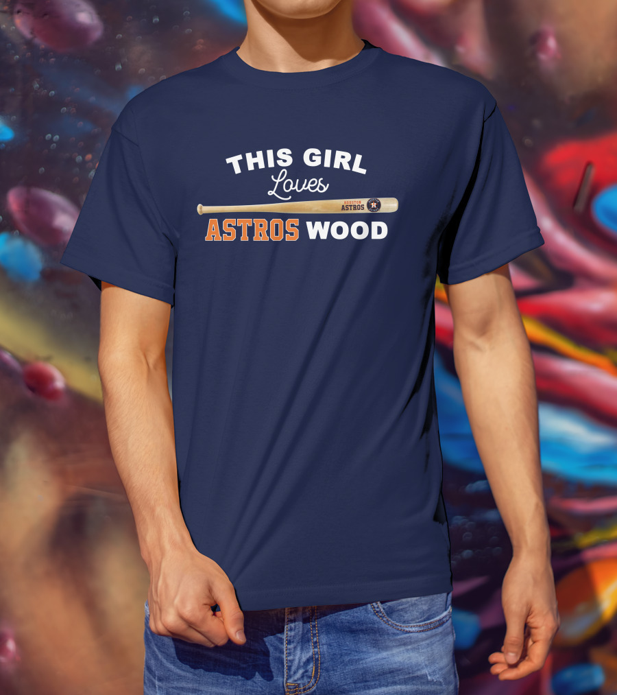 This Girl Loves Houston Astros Wood T-Shirt