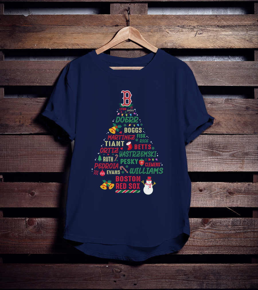 Boston Red Sox Christmas Tree T-Shirt