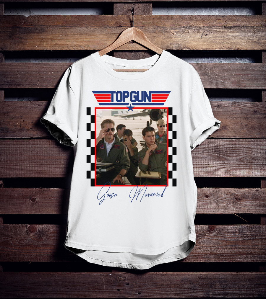 Top Gun Goose Maverick Classic Aviation Icons In Signature Flight Gear T-Shirt