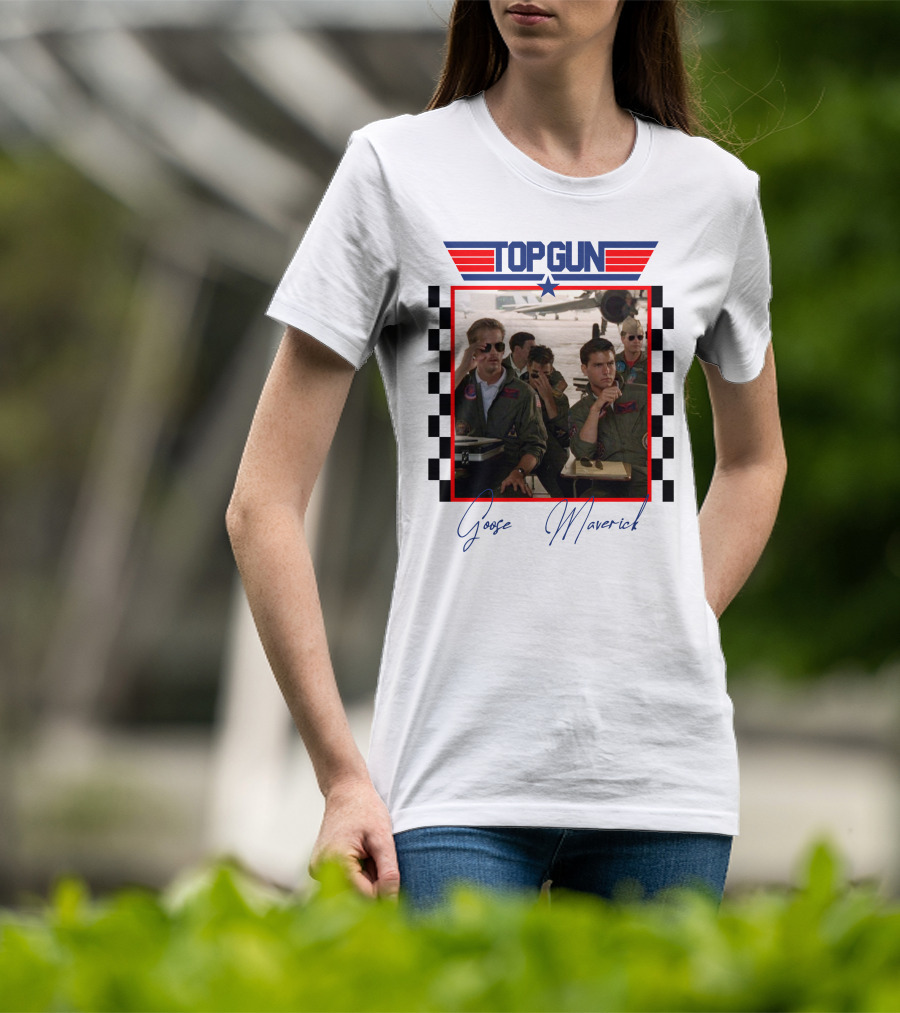 Top Gun Goose Maverick Classic Aviation Icons In Signature Flight Gear T-Shirt