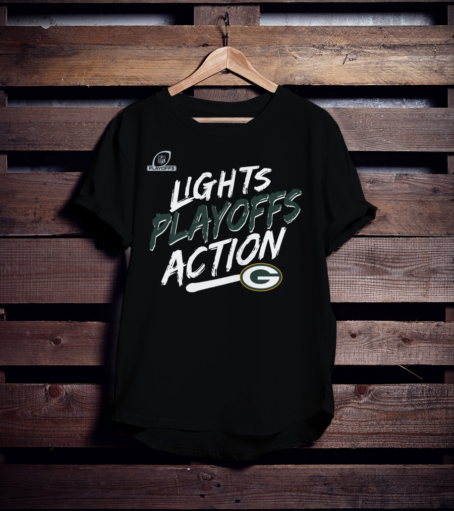 NFL Playoffs Lights Action Green Bay Packers T-Shirt