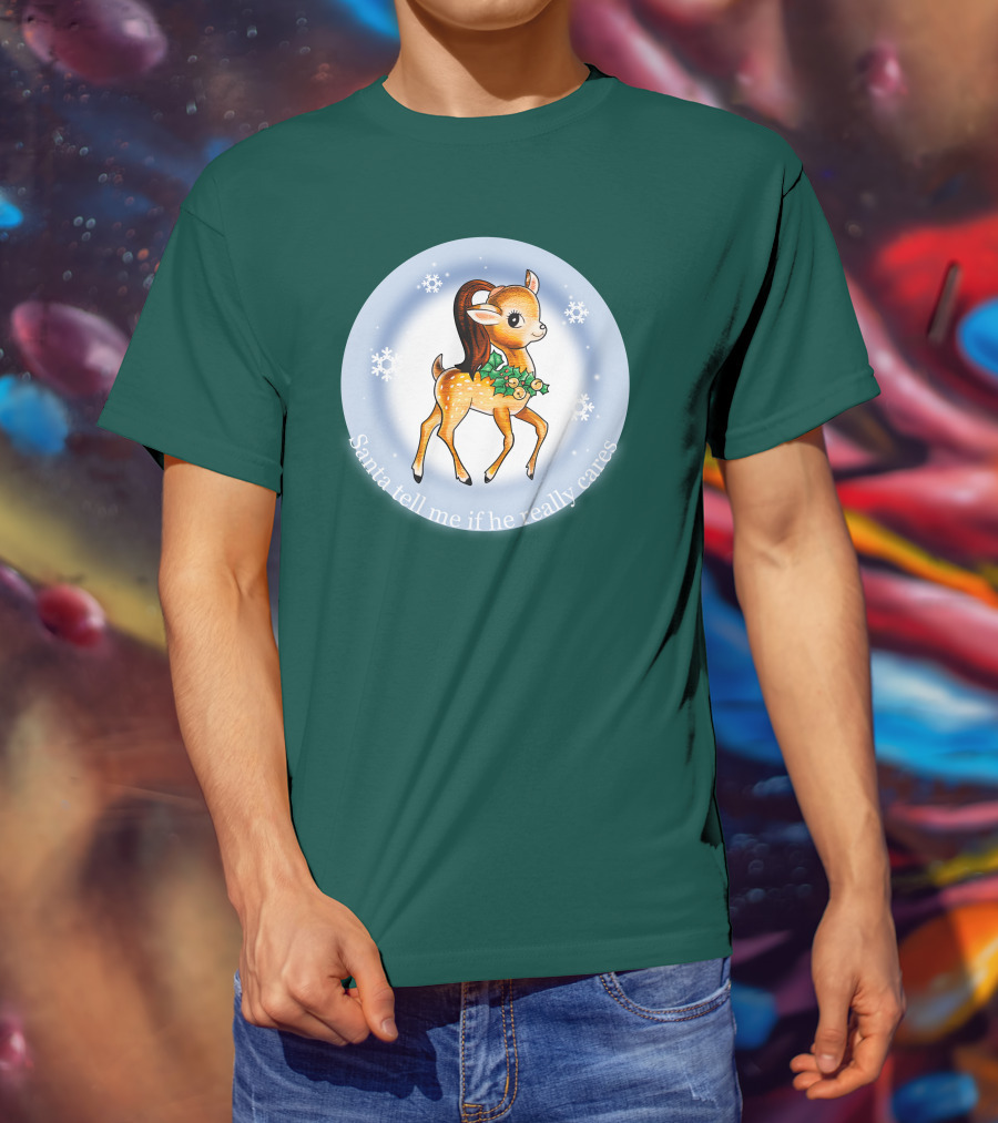 Santa Tell Me If He Really Cares Ariana Grande Merch T-Shirt