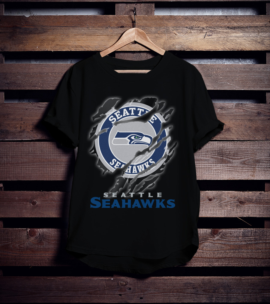 Seattle Seahawks Logo Claw Marks T-Shirt