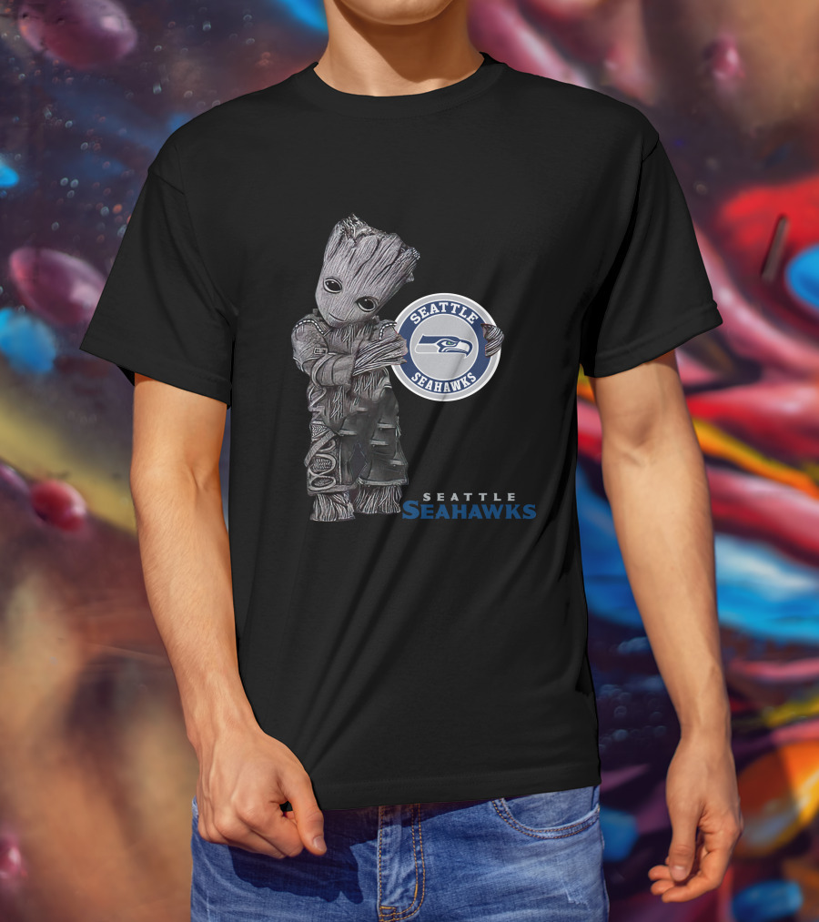 Seattle Seahawks Groot Holding Team T-Shirt