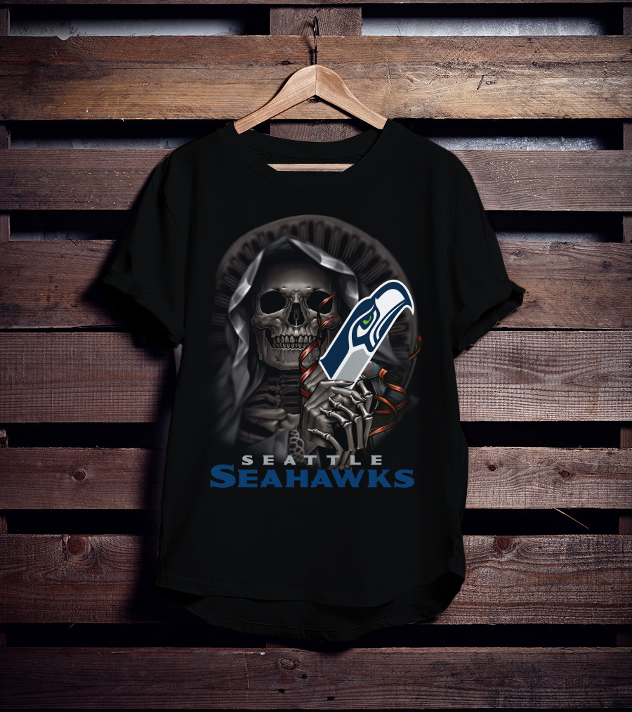 Seattle Seahawks Grim Reaper Holding T-Shirt