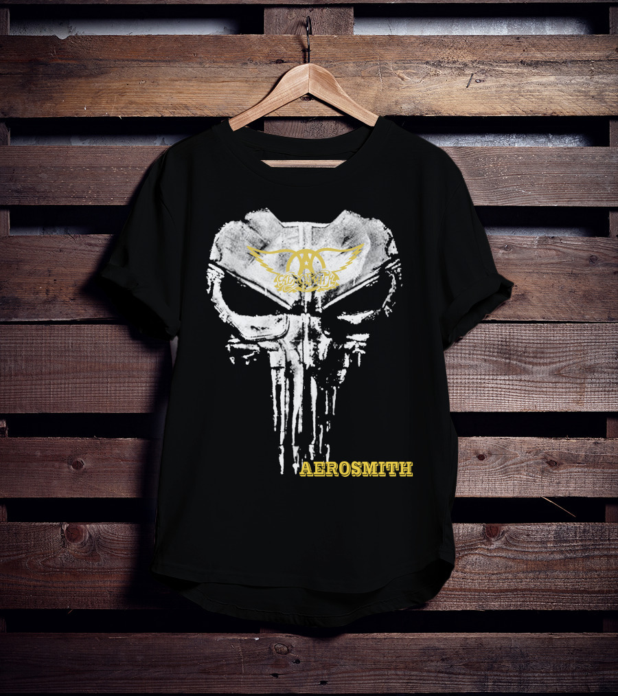 Aerosmith Skull Logo With Wings And Yellow T-Shirt