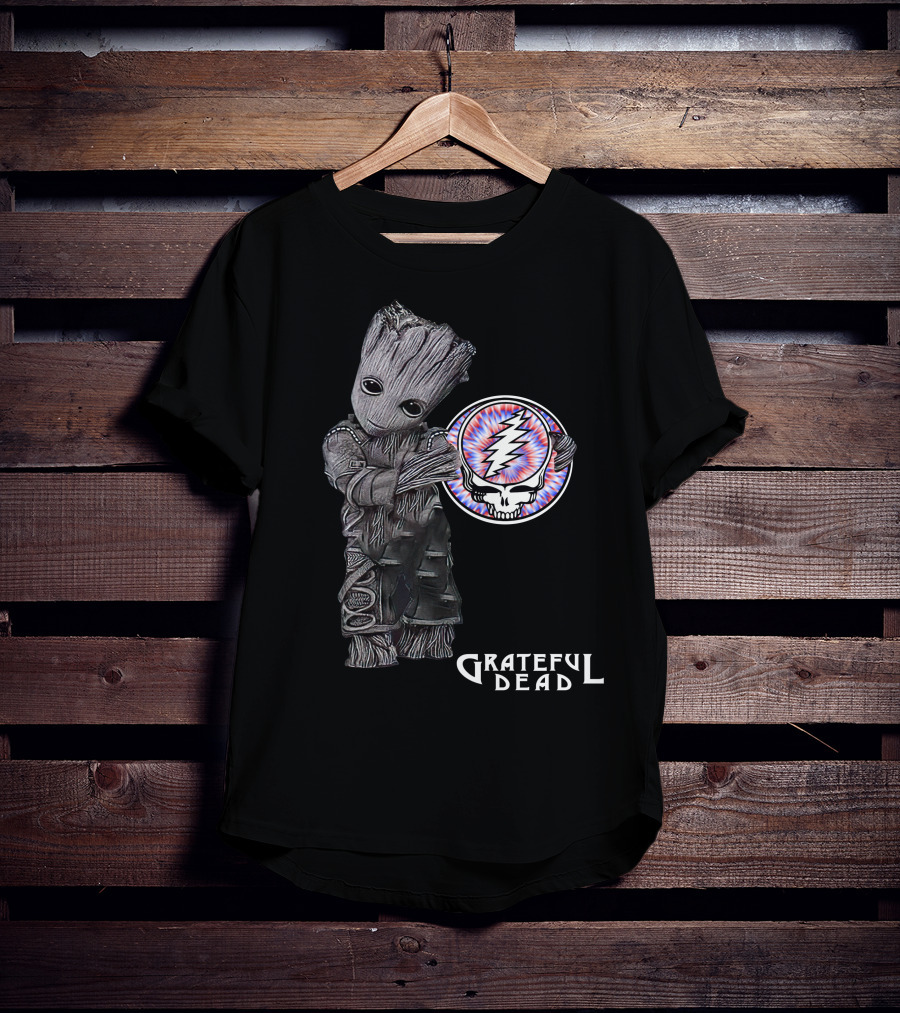Grateful Dead Groot Holding Steal Your Face Skull T-Shirt