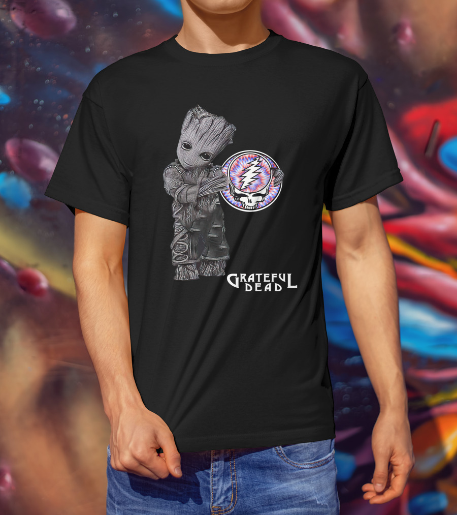 Grateful Dead Groot Holding Steal Your Face Skull T-Shirt