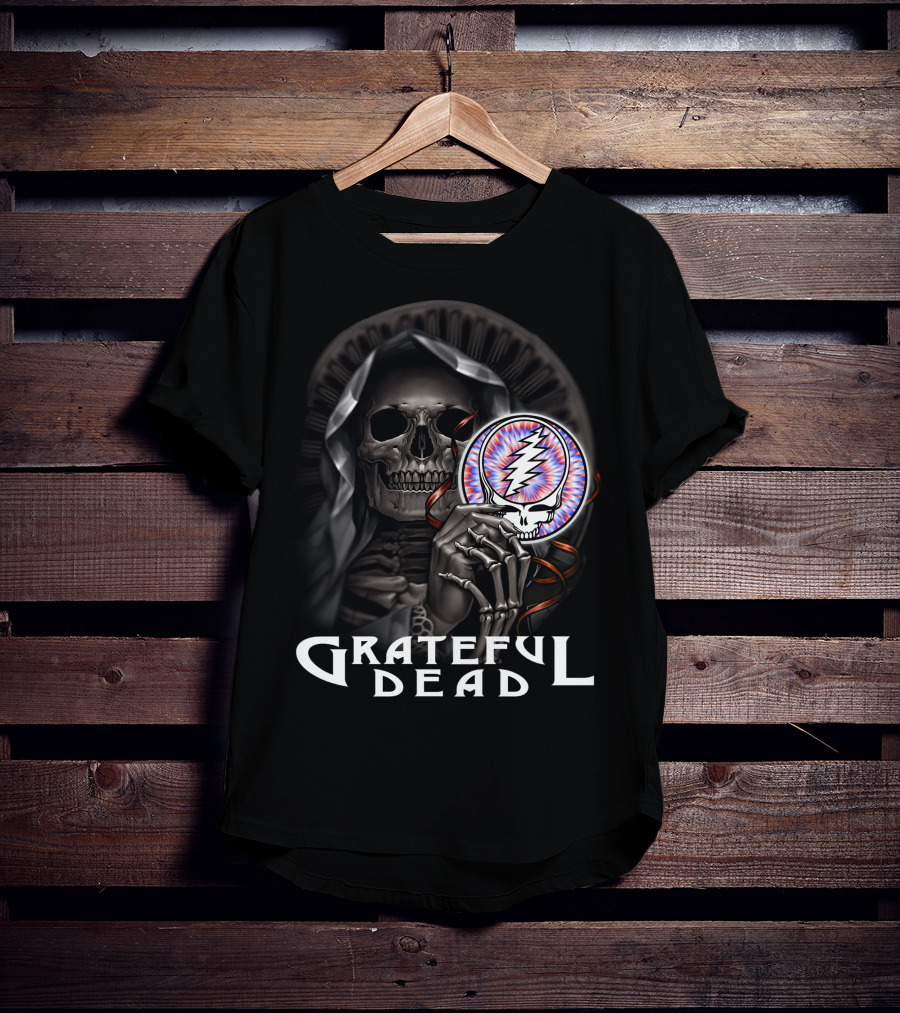 Grateful Dead Skeleton With Steal Your Face Symbol T-Shirt