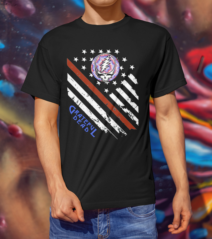 Grateful Dead Steal Your Face Stars And Stripes American Flag T-Shirt