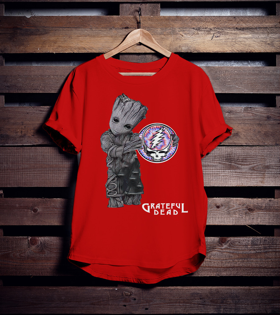 Grateful Dead 07 With Stylized Tree Character And Lightning Skull T-Shirt