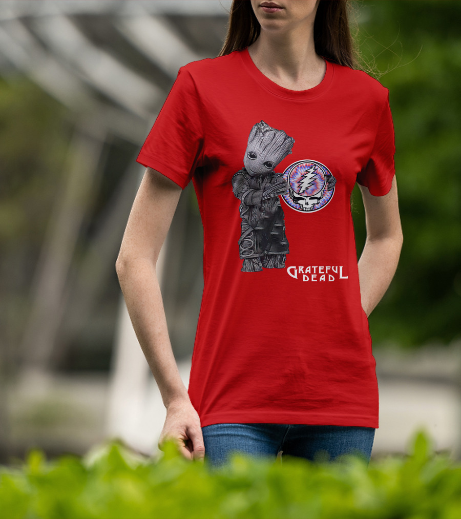 Grateful Dead 07 With Stylized Tree Character And Lightning Skull T-Shirt