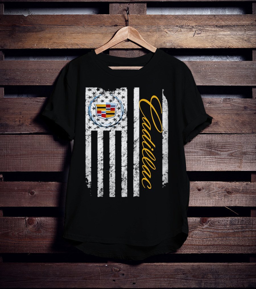 Cadillac Logo American Flag T-Shirt