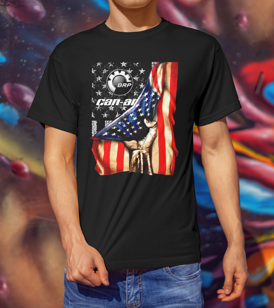 BRP Can-Am American Flag Stars And Stripes Fist T-Shirt