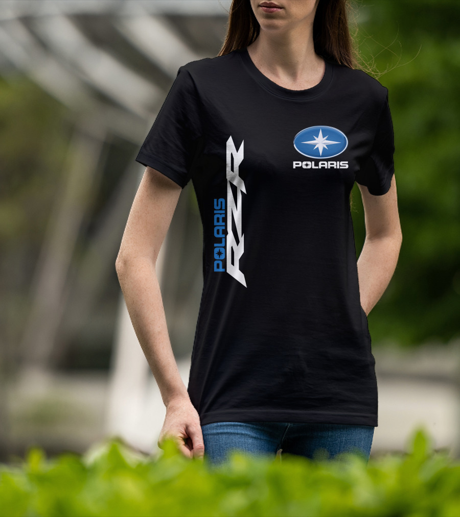 Polaris Rzr Logo Blue And White T-Shirt