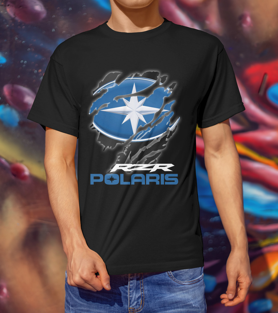 Rzr Polaris Star Logo 10 Blue Claw Marks T-Shirt