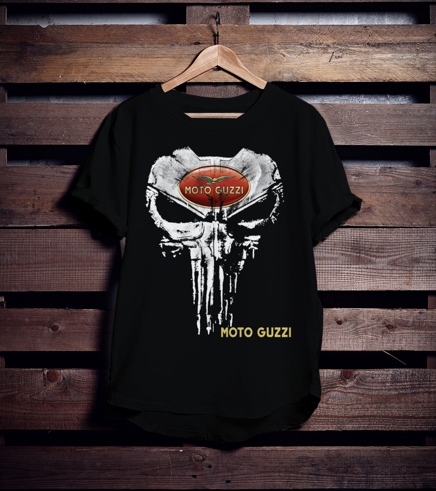 Moto Guzzi Logo With Skull T-Shirt