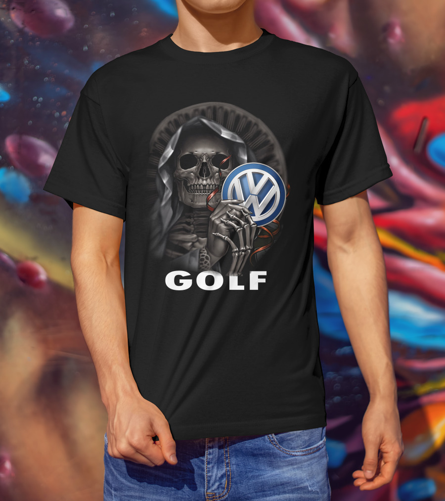 Golf Volkswagen Skull Reaper Artwork T-Shirt