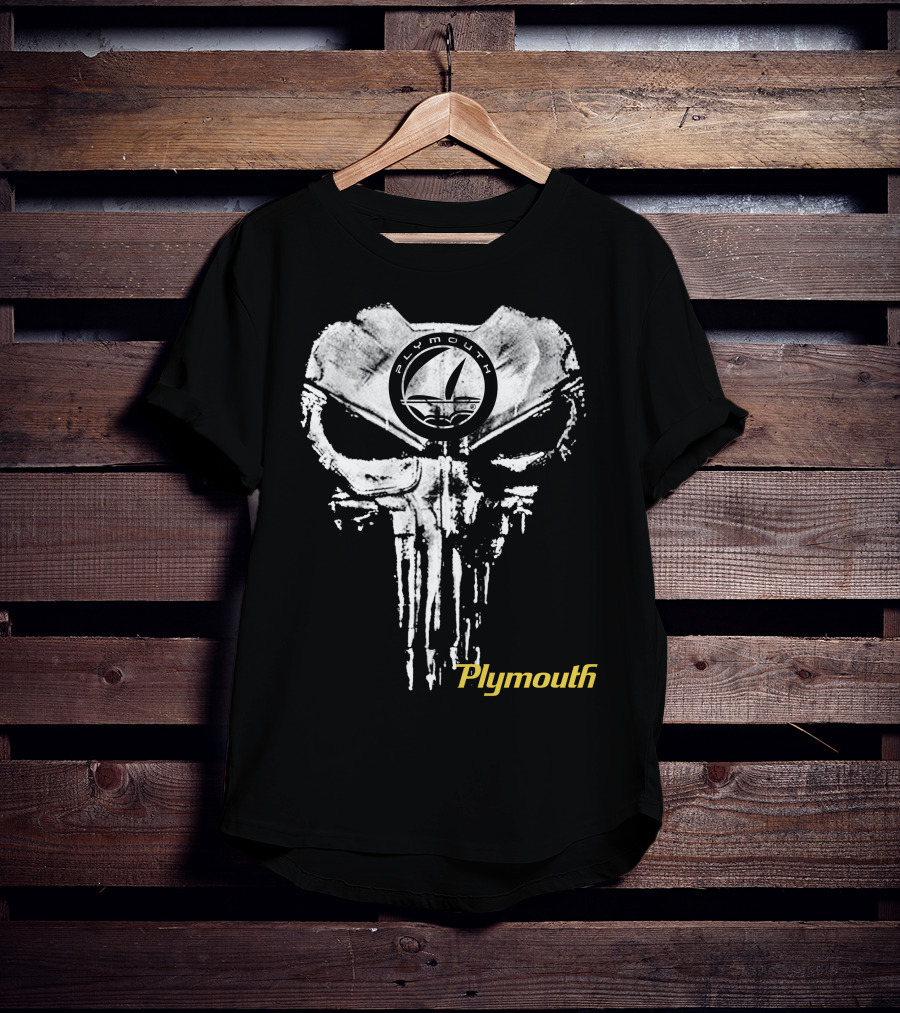 Plymouth Skull Logo Design Sailboat Theme T-Shirt
