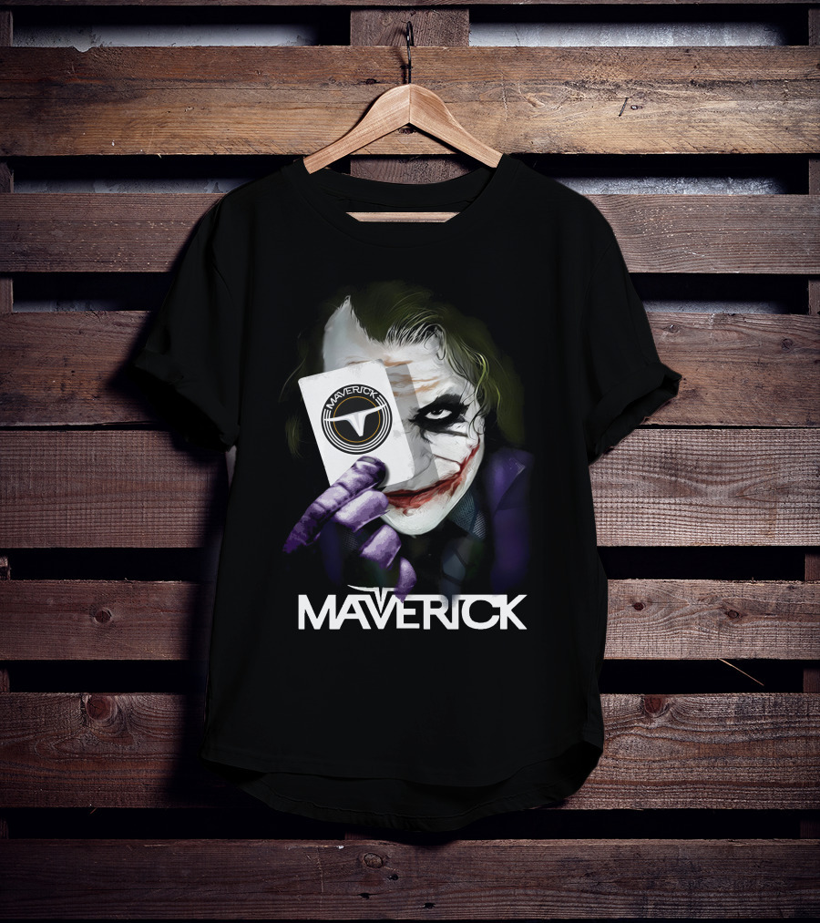 Maverick Joker Playing Card Face With Maverick T-Shirt