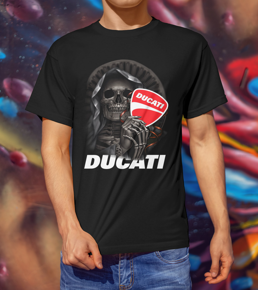 Ducati Skeleton Holding Logo T-Shirt