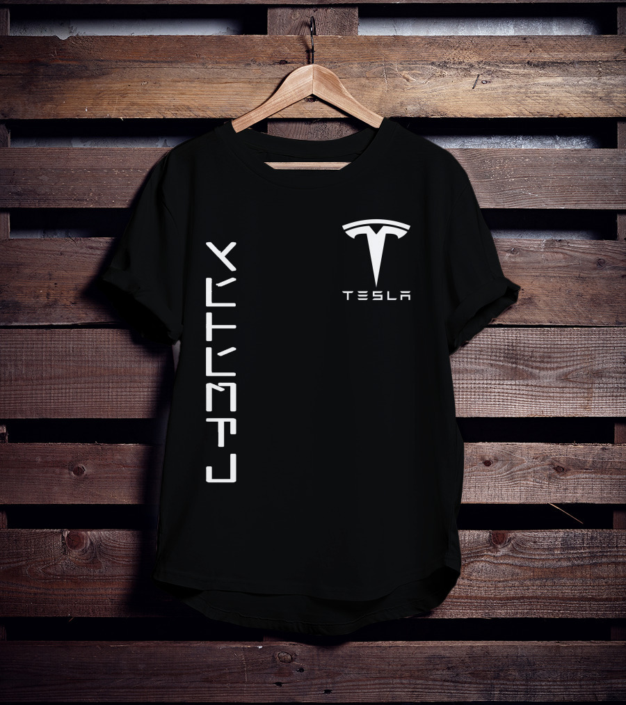 Tesla Cyb10 Futuristic Typography T-Shirt