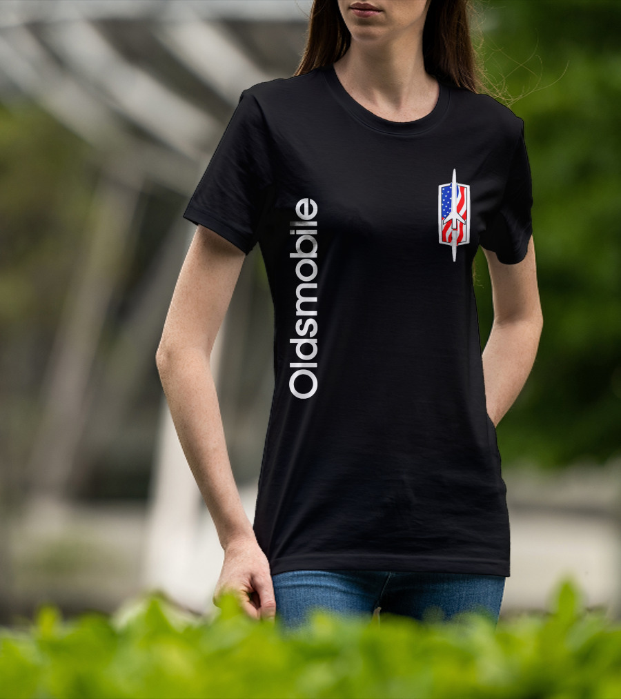 Oldsmobile Classic Logo With American Rocket Symbol T-Shirt