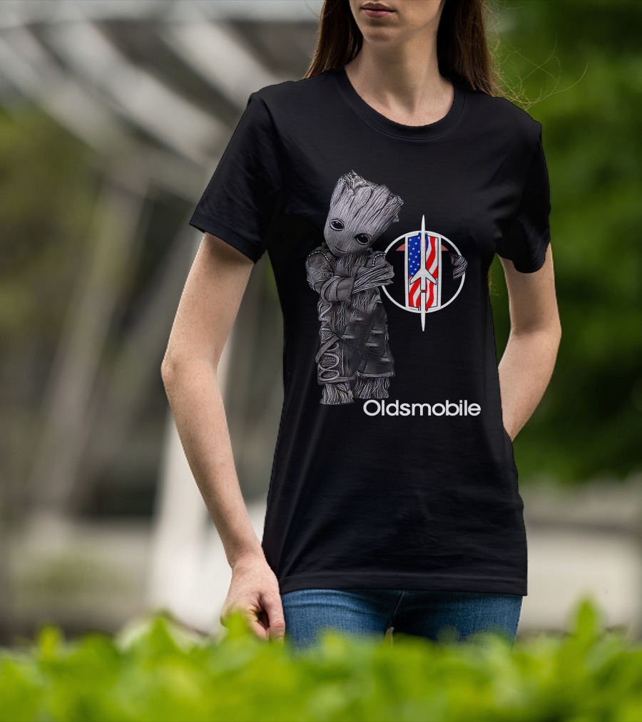 Oldsmobile Groot With Rocket Emblem And American Flag T-Shirt