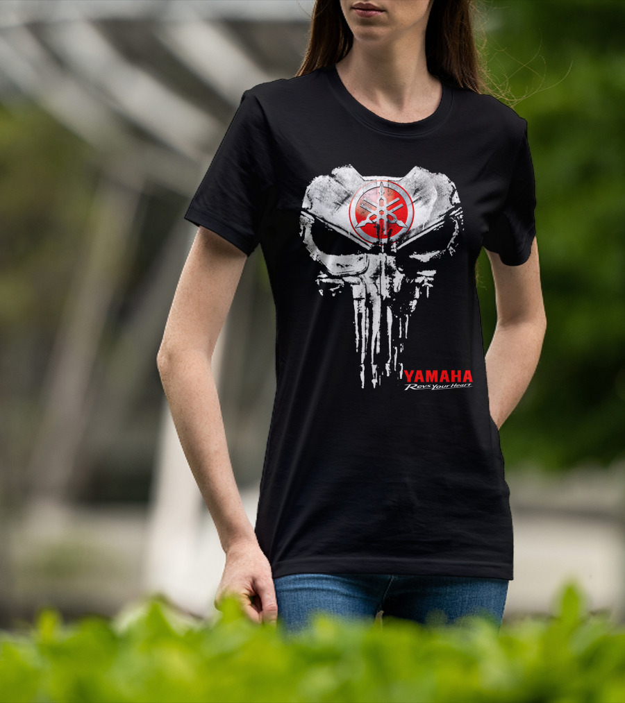 Yamaha Revs Your Heart Skull T-Shirt