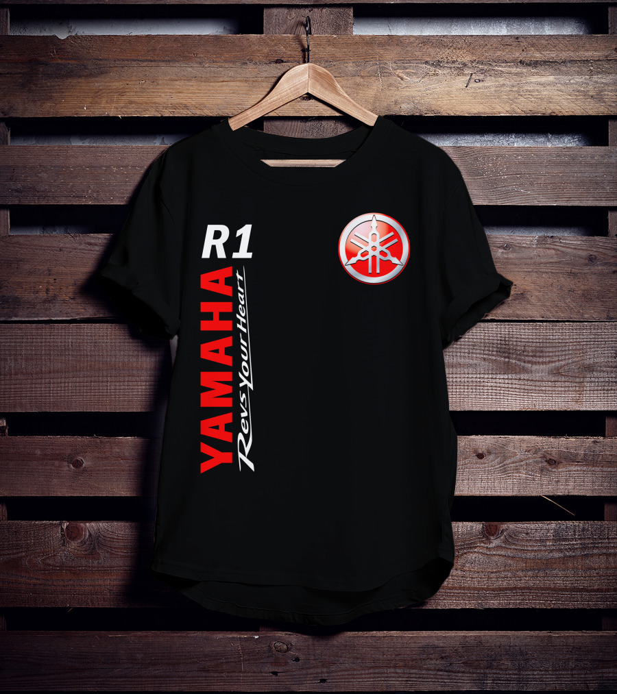 Yamaha R1 Revs Your Heart Vertical T-Shirt