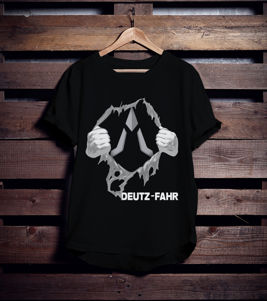 Deutz-Fahr Logo Behind Ripped Effect T-Shirt