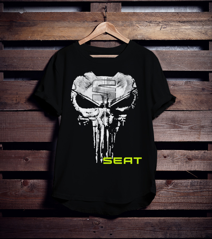 Seat Skull Logo Punisher Style T-Shirt