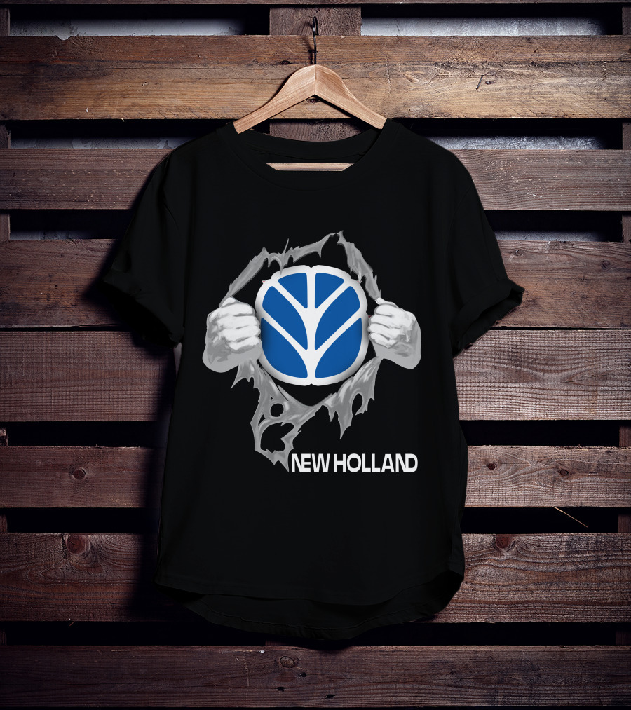 New Holland Tractor Logo Ripped T-Shirt