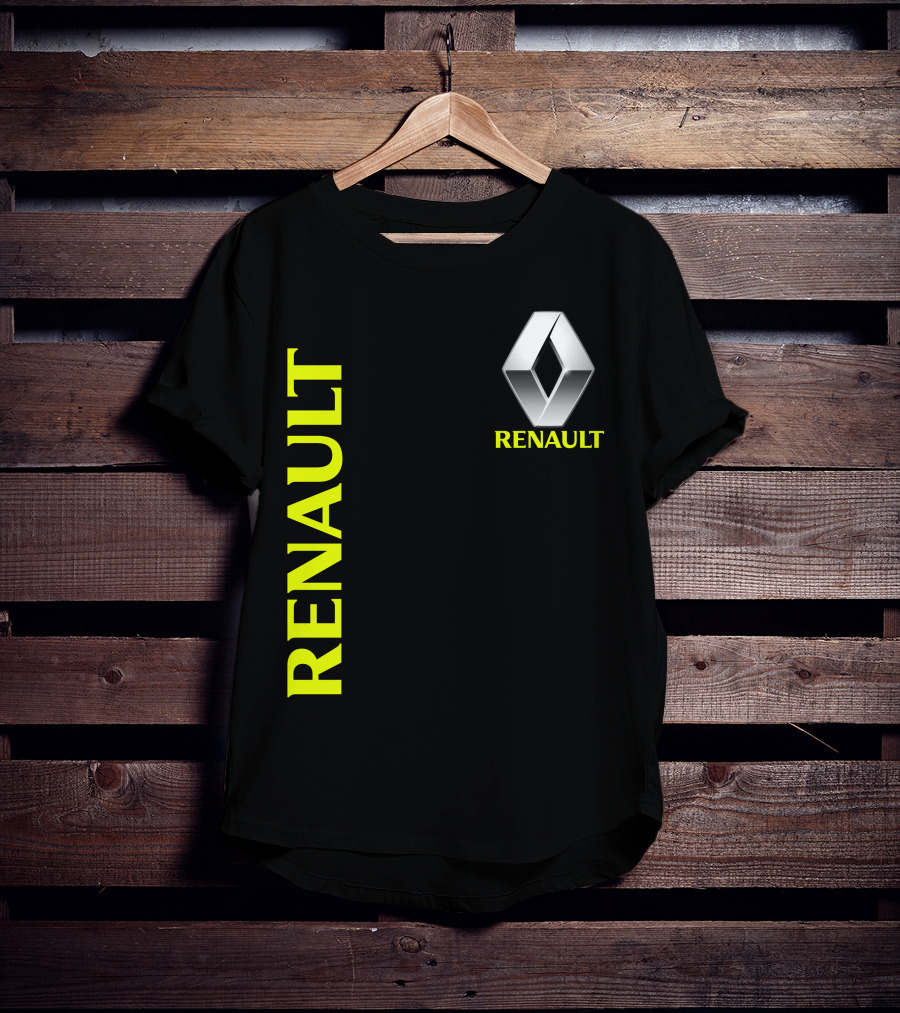 Renault Silver Diamond Logo Black T-Shirt