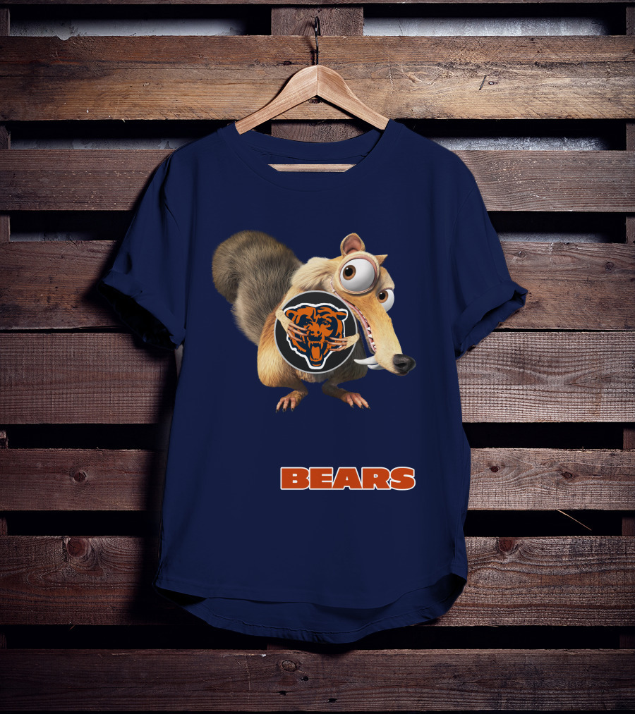 Bears 03 Chicago Football Scrat Character Crossover T-Shirt