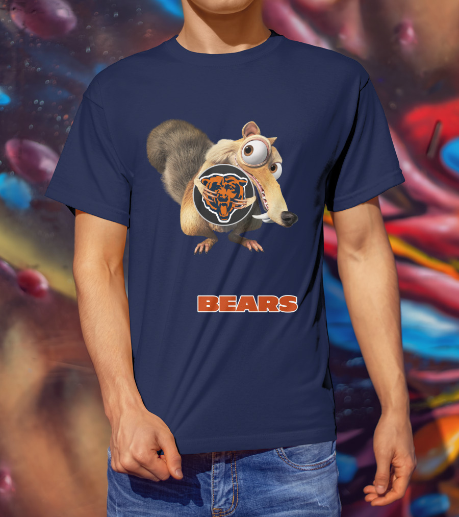 Bears 03 Chicago Football Scrat Character Crossover T-Shirt