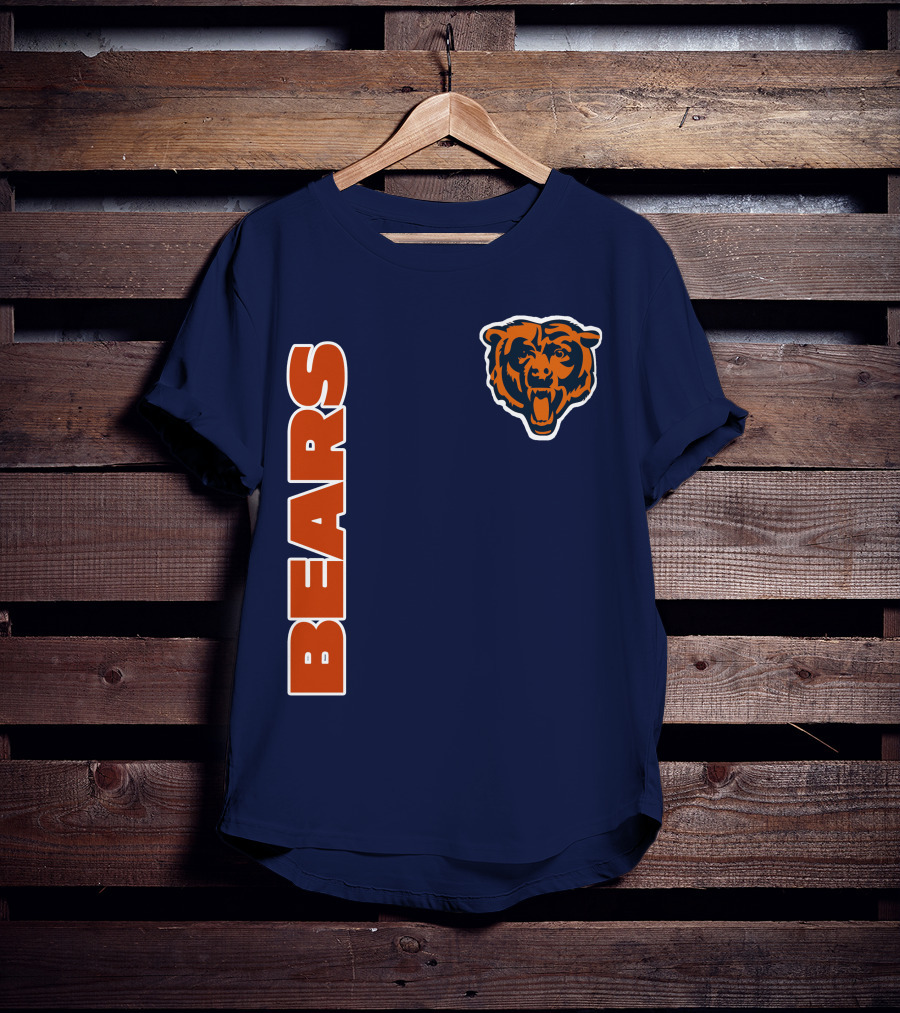 Bears Logo Navy Orange Classic Style T-Shirt