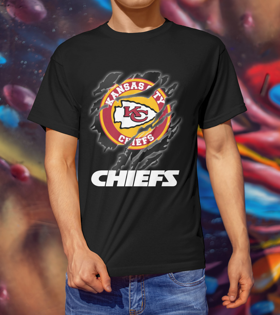 Kansas City Chiefs 08 Chiefs Logo Claw Marks T-Shirt
